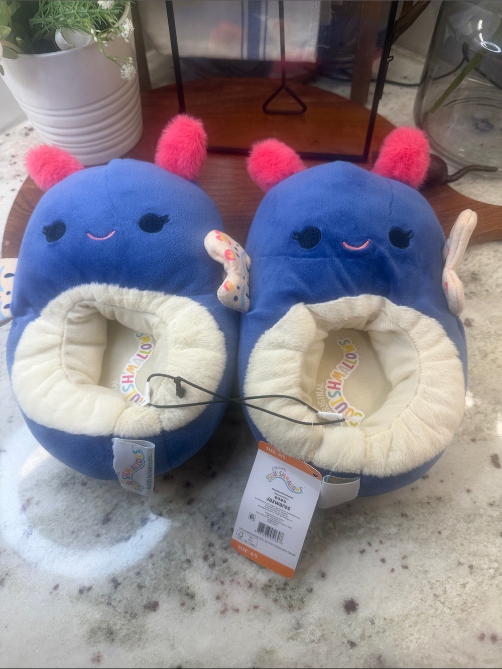 Squishmallows Plush Butterfly Slippers - Kids